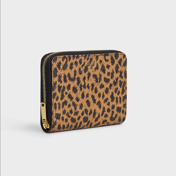 COMPACT WALLET IN GRAINED CALFSKIN LEOPARD PRINT - Picture 2 of 8